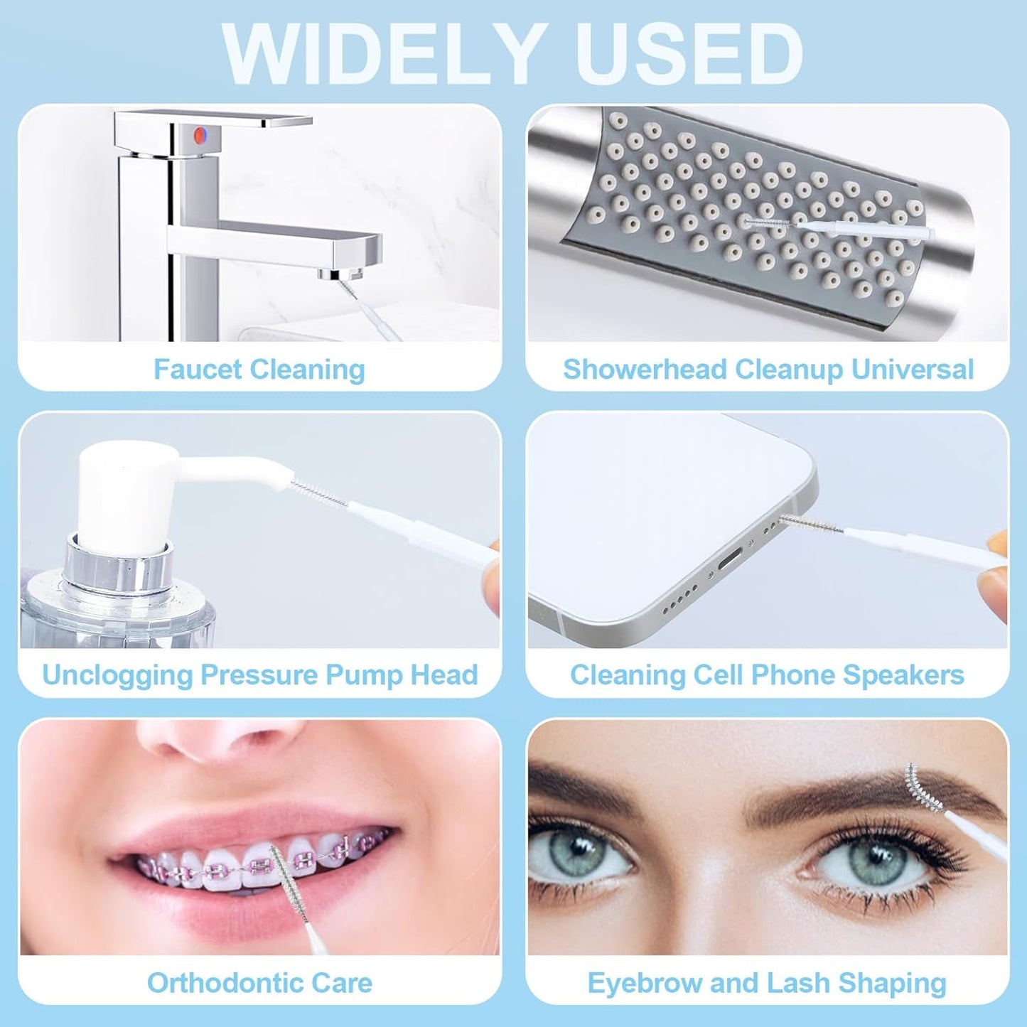 70 PCS Shower Head Cleaning Brush for Small Hole, Multiple Shower Head Cleaner Tool for Gap Hole Anti-Clogging with Stiffer and Denser Bristles, Shower Cleaner Brush Tools for Cleaning