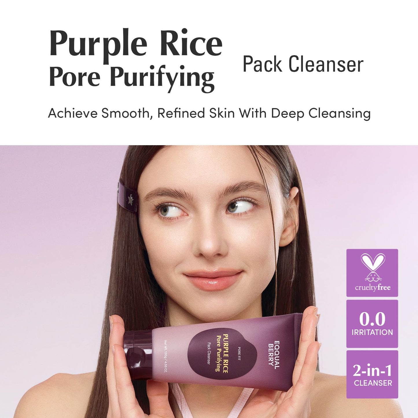 Purple Rice 3-Step Pore Care & Glass Skin Trio – Cleansing Oil, Pack Cleanser & Pore Minimizing Serum | Complete Korean Skincare for Double Cleansing, Pore Refining & Skin Prep