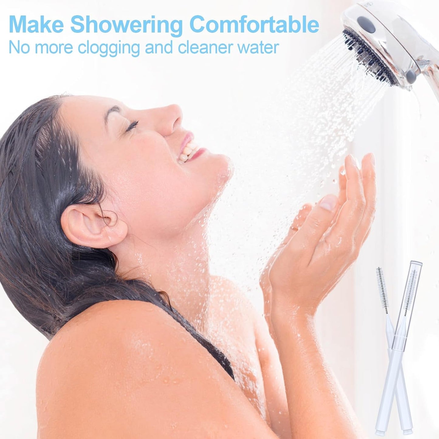 70 PCS Shower Head Cleaning Brush for Small Hole, Multiple Shower Head Cleaner Tool for Gap Hole Anti-Clogging with Stiffer and Denser Bristles, Shower Cleaner Brush Tools for Cleaning