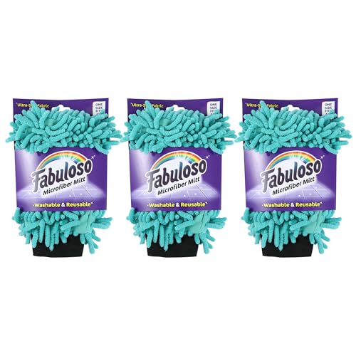 Fabuloso Microfiber Cleaning Mitt, Purple, One Size Fits All | Lint-Free, Scratch-Free Glove for Surfaces & Furniture | Dustless Hand Cloth for Bold & Bright Cleaning Experience