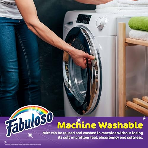 Fabuloso Microfiber Cleaning Mitt, Purple, One Size Fits All | Lint-Free, Scratch-Free Glove for Surfaces & Furniture | Dustless Hand Cloth for Bold & Bright Cleaning Experience