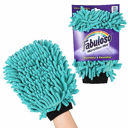 Fabuloso Microfiber Cleaning Mitt, Purple, One Size Fits All | Lint-Free, Scratch-Free Glove for Surfaces & Furniture | Dustless Hand Cloth for Bold & Bright Cleaning Experience