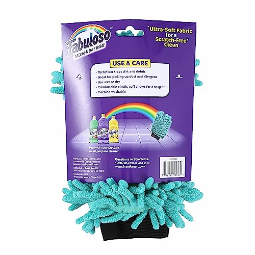 Fabuloso Microfiber Cleaning Mitt, Purple, One Size Fits All | Lint-Free, Scratch-Free Glove for Surfaces & Furniture | Dustless Hand Cloth for Bold & Bright Cleaning Experience