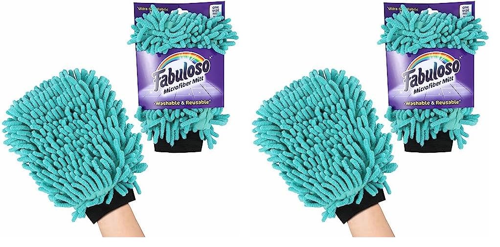 Fabuloso Microfiber Cleaning Mitt, Purple, One Size Fits All | Lint-Free, Scratch-Free Glove for Surfaces & Furniture | Dustless Hand Cloth for Bold & Bright Cleaning Experience