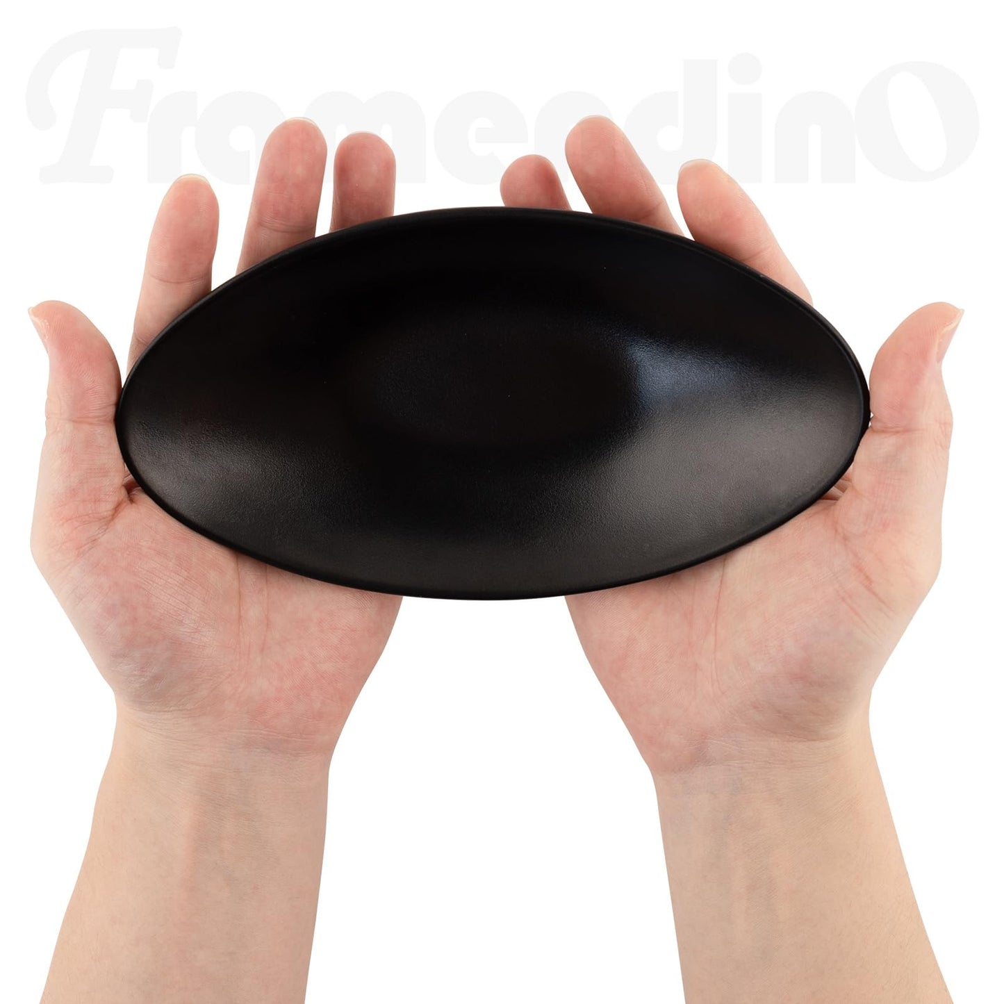 Framendino, A5 Melamine Jewelry Dish Organizer Decorative Trinket Dish Frosted Black Ship