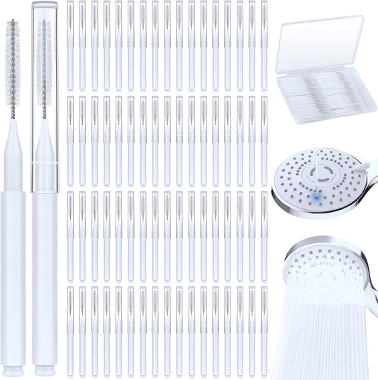 70 PCS Shower Head Cleaning Brush for Small Hole, Multiple Shower Head Cleaner Tool for Gap Hole Anti-Clogging with Stiffer and Denser Bristles, Shower Cleaner Brush Tools for Cleaning