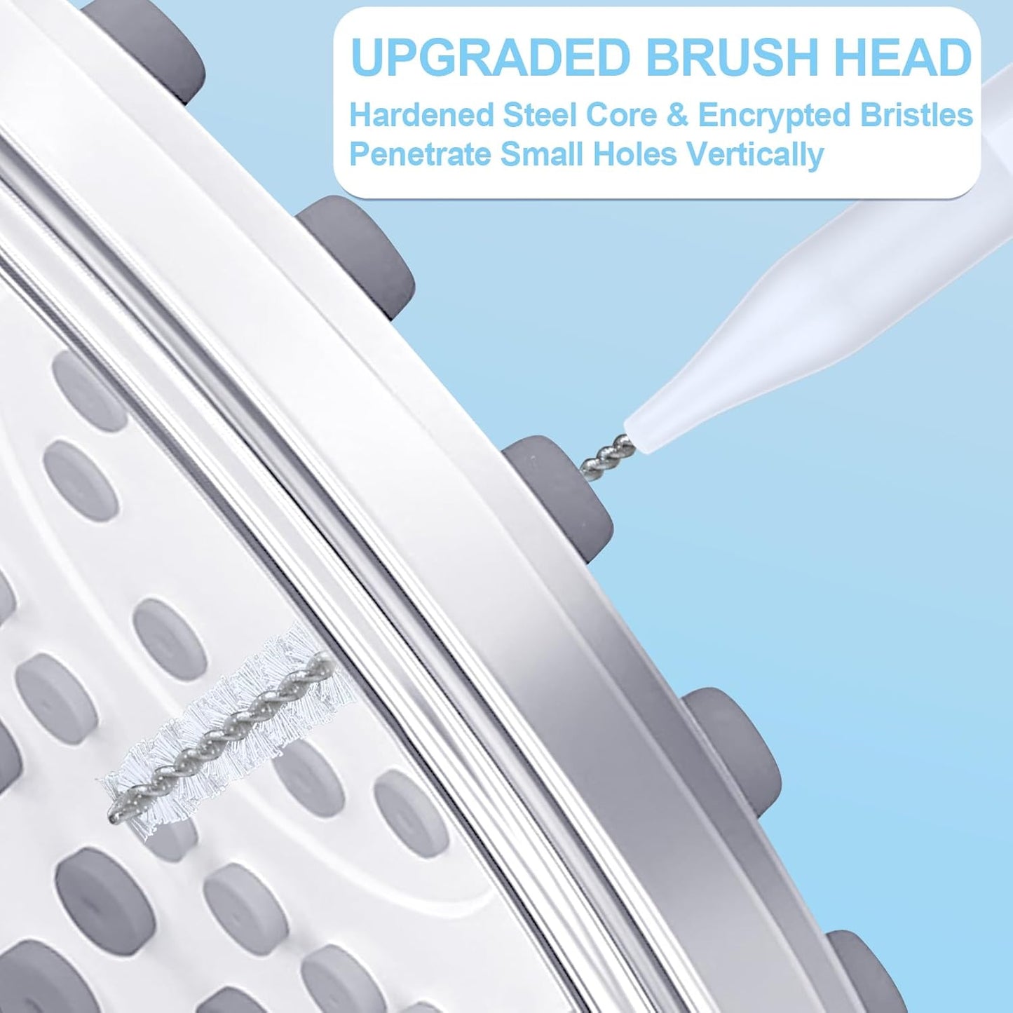 70 PCS Shower Head Cleaning Brush for Small Hole, Multiple Shower Head Cleaner Tool for Gap Hole Anti-Clogging with Stiffer and Denser Bristles, Shower Cleaner Brush Tools for Cleaning