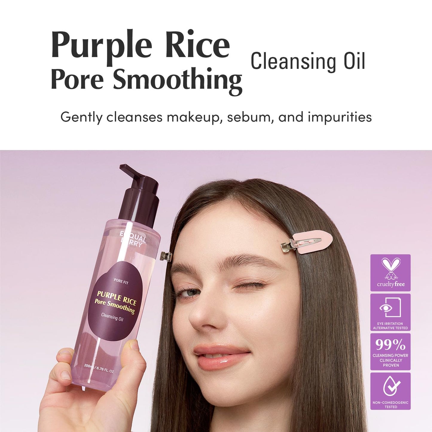 Purple Rice 3-Step Pore Care & Glass Skin Trio – Cleansing Oil, Pack Cleanser & Pore Minimizing Serum | Complete Korean Skincare for Double Cleansing, Pore Refining & Skin Prep