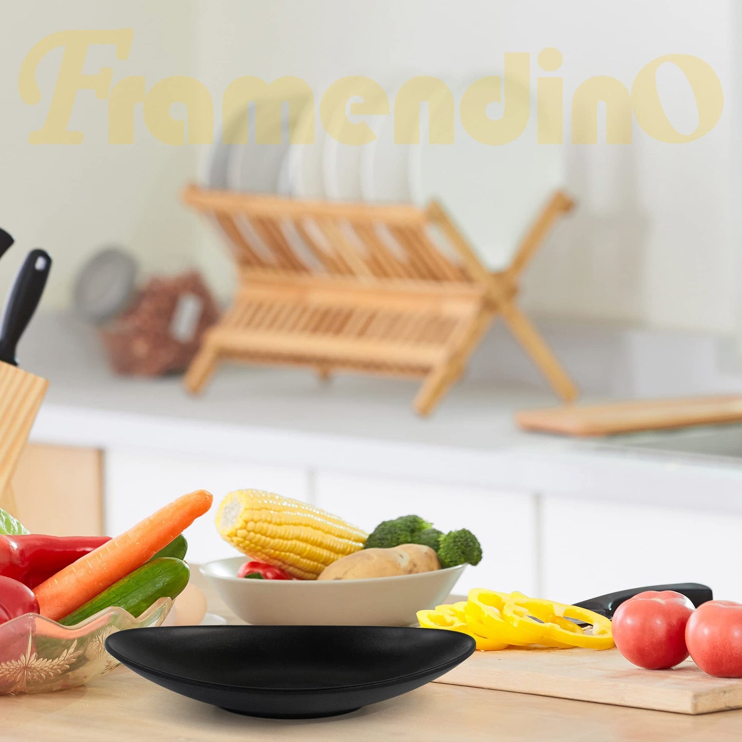 Framendino, A5 Melamine Jewelry Dish Organizer Decorative Trinket Dish Frosted Black Ship