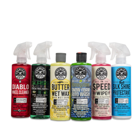 Kit de lavado de coche de 14 piezas Arsenal Builder de Chemical Guys HOL126 con pistola de espuma, cubeta y (5) productos químicos de limpieza para el cuidado del automóvil de 16 onzas líquidas (funciona con manguera de jardín)