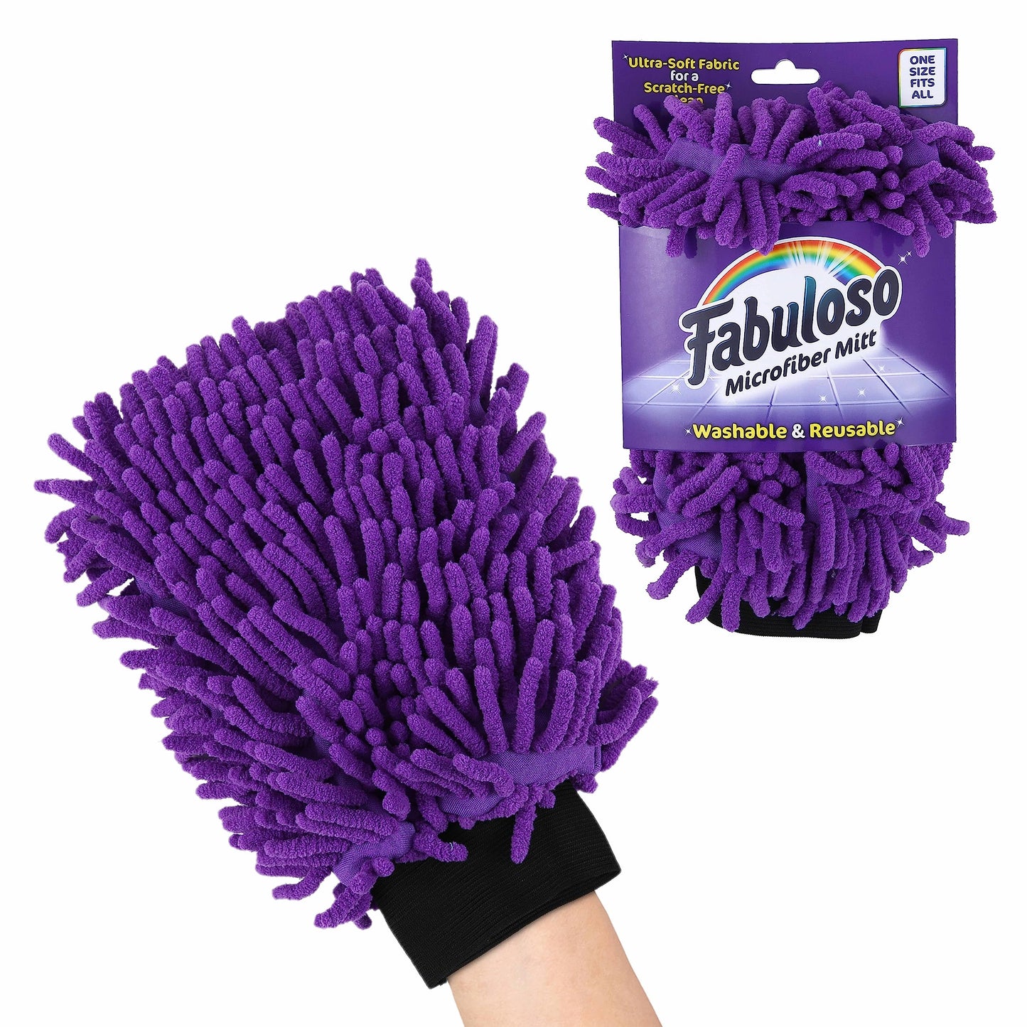Fabuloso Microfiber Cleaning Mitt, Purple, One Size Fits All | Lint-Free, Scratch-Free Glove for Surfaces & Furniture | Dustless Hand Cloth for Bold & Bright Cleaning Experience