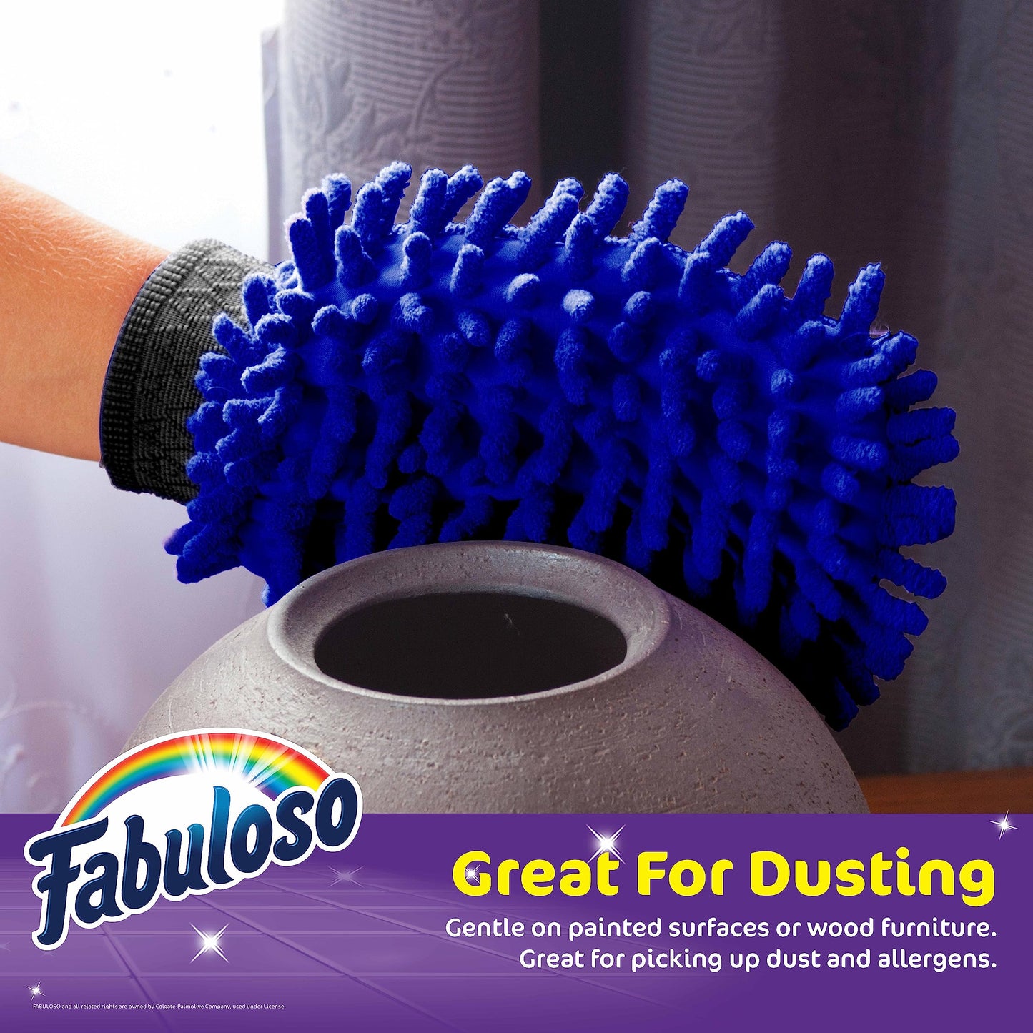 Fabuloso Microfiber Cleaning Mitt, Purple, One Size Fits All | Lint-Free, Scratch-Free Glove for Surfaces & Furniture | Dustless Hand Cloth for Bold & Bright Cleaning Experience