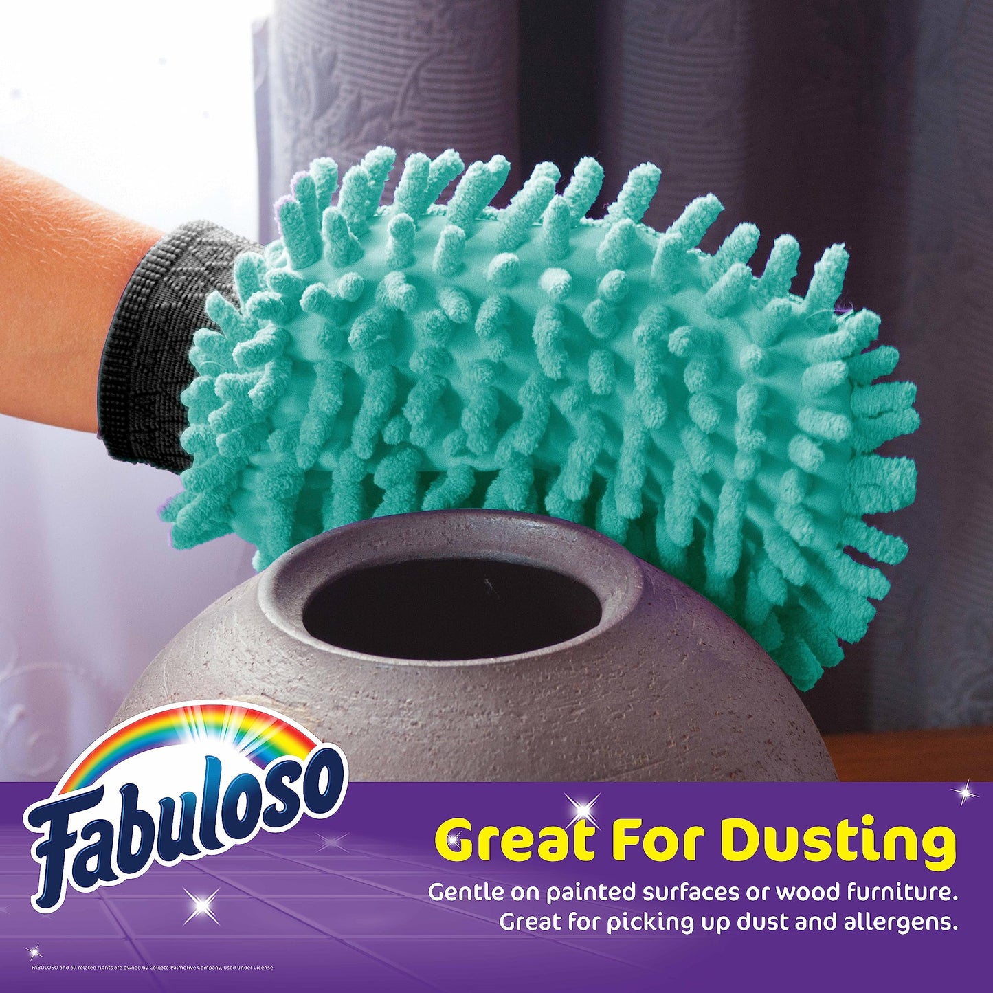 Fabuloso Microfiber Cleaning Mitt, Purple, One Size Fits All | Lint-Free, Scratch-Free Glove for Surfaces & Furniture | Dustless Hand Cloth for Bold & Bright Cleaning Experience